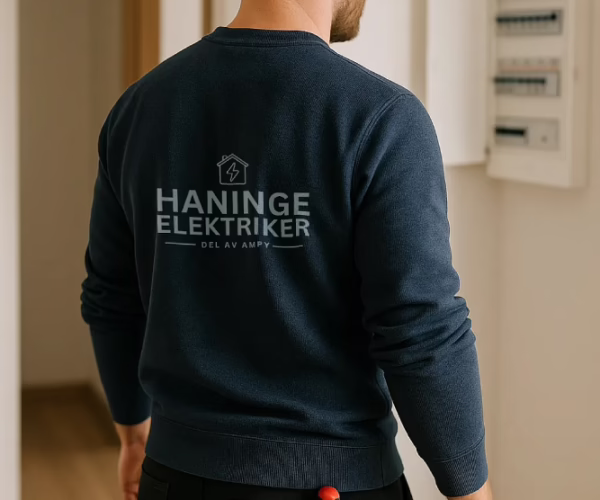 Elektriker i Haninge använder verktyg vid installation