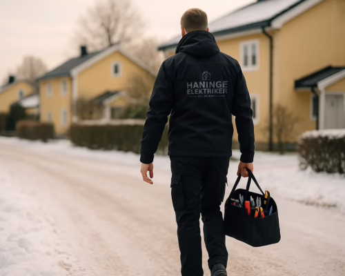 Våra elektriker på väg till kund i Haninge för laddboxinstallation