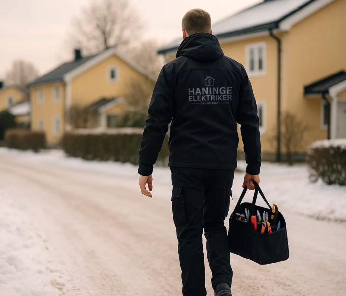 Våra elektriker på väg till kund i Haninge för laddboxinstallation