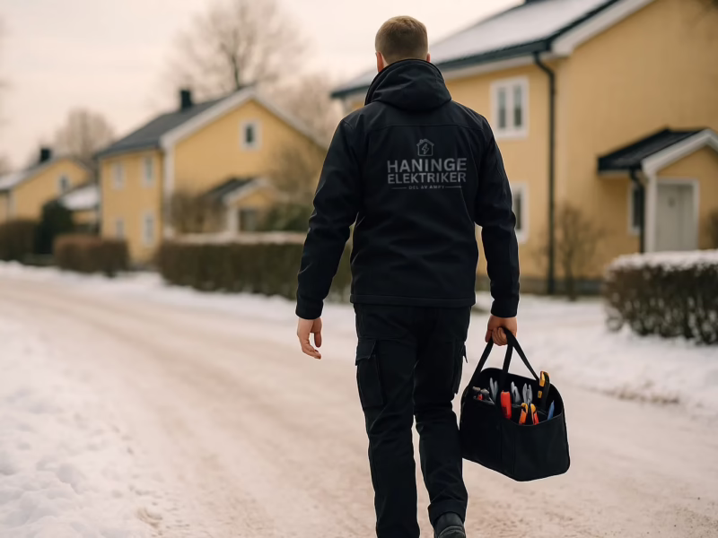 Våra elektriker på väg till kund i Haninge för laddboxinstallation